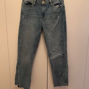 FRAME medium wash Le High Straight Jean